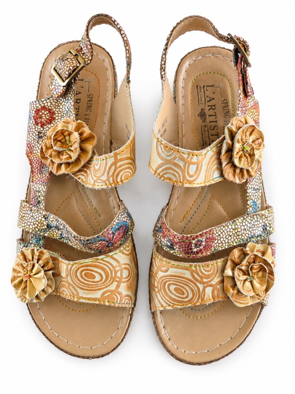 Spring Step L'Artiste Genuine leather "Joelina-BGEM" 37 flowers multi patterned